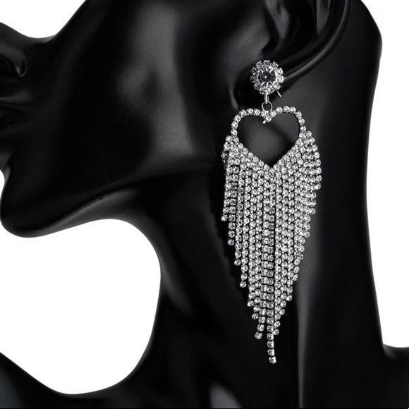 ⭐️ Big Silver Rhinestone Heart - Picture 3 of 7